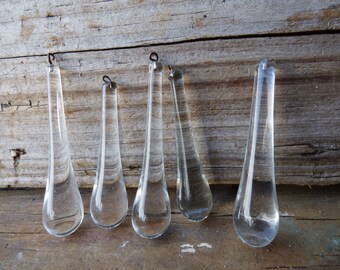 5 Crystal glass Prisms water drop vintage Chandelier Light lamp sun catcher supplies