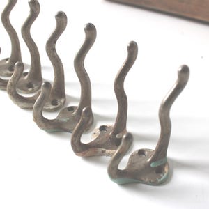 Lot 6 Vintage Hooks hangers Silver Nickel Variety Rustic salvage Architectural hardware Arts & Crafts coat rack