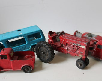 Vintage vintage toy trucks Buddy L trailer Ertl tractor Tootsietoy variety lot toys