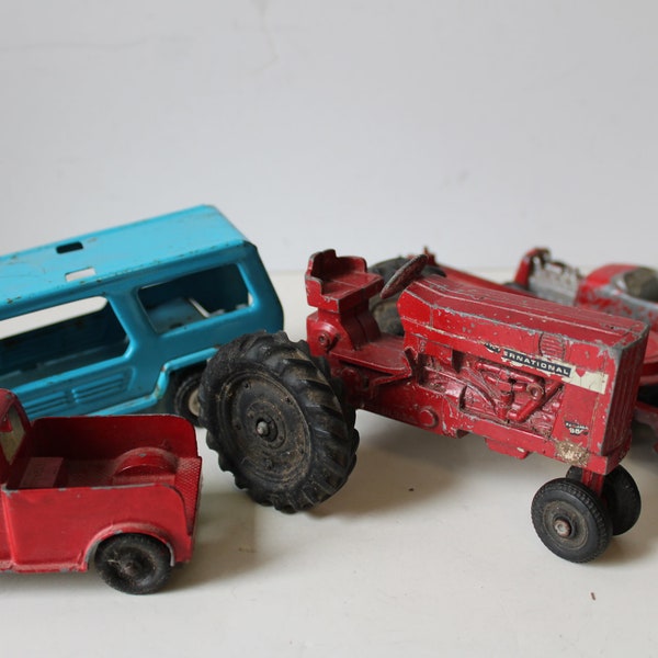 Vintage vintage toy trucks Buddy L trailer Ertl tractor Tootsietoy variety lot toys