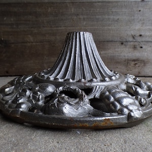 Antique base stand lamp pedestal Bird turtle flowers hardware art assemblage Restoration salvage supplies