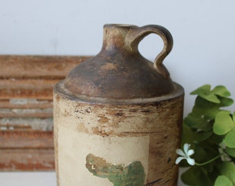 Antique stoneware Ink bottle crock small primitive rustic jug display