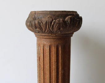 Antique wood post architectural salvage table leg pillar column fluted large display restoration repurpose supplies