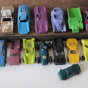 Group of vintage small diecast toy cars Variety supplies
