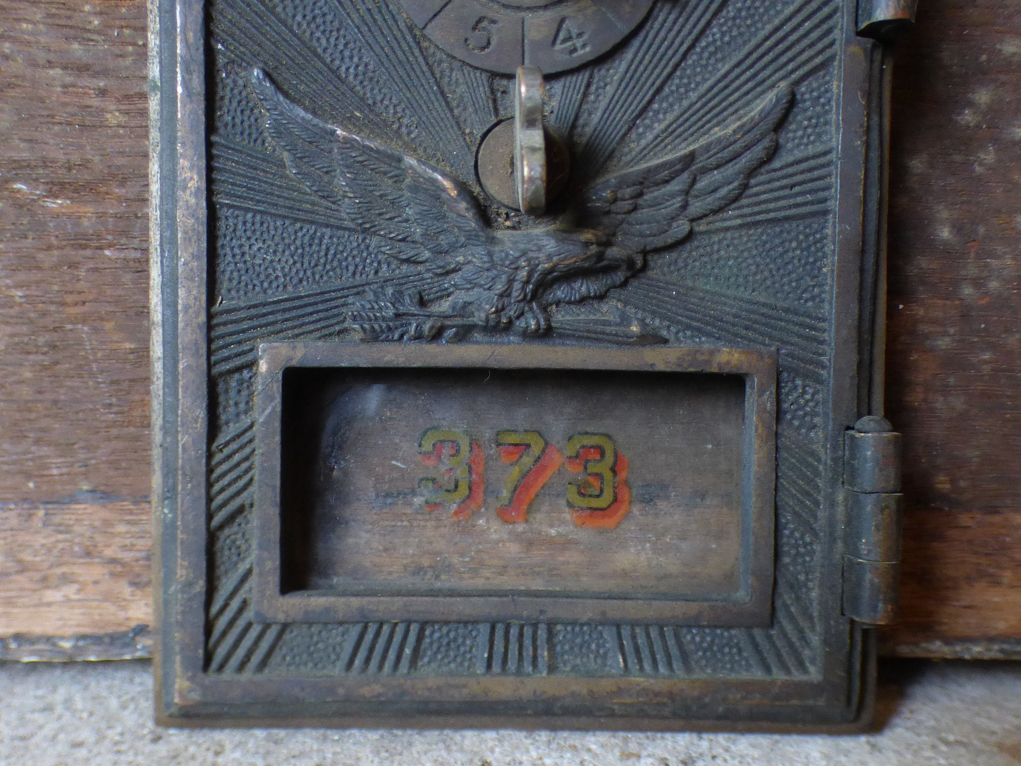 Antique post office box door w/ Eagle Brass mailbox salvage Etsy