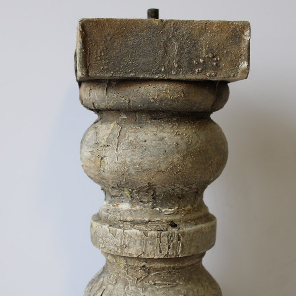 Vintage rustic Lamp base body plaster stone aged pillar architectural salvage restoration lighting supplies