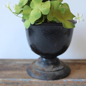 Antique cast iron footed pot cauldron farmhouse Rustic Primitive Urn planter storage
