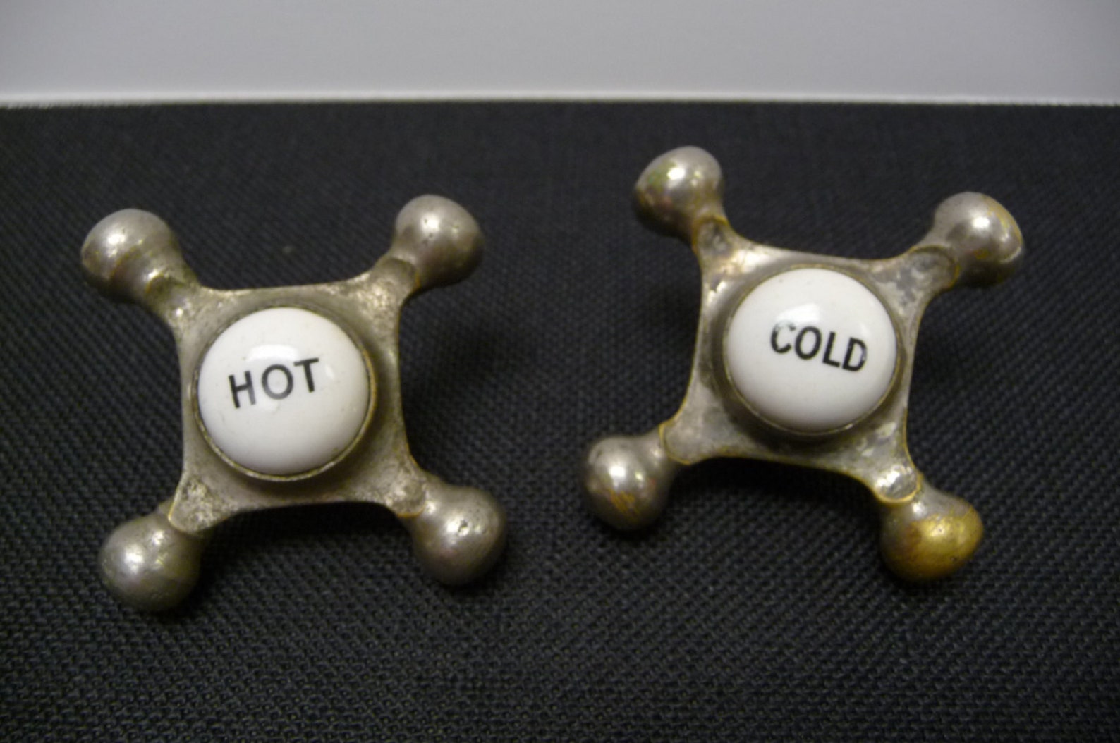 HOT and COLD knobs Vintage antique faucet handles Porcelain Etsy
