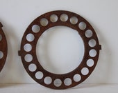 Vintage sprocket plate gear rusty Salvage industrial equipment parts Repurpose Supplies