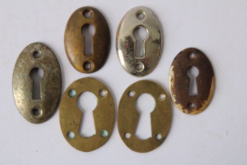 Lot 6 Vintage Keyhole Plate Drawer Cabinet Skeleton Key | Etsy