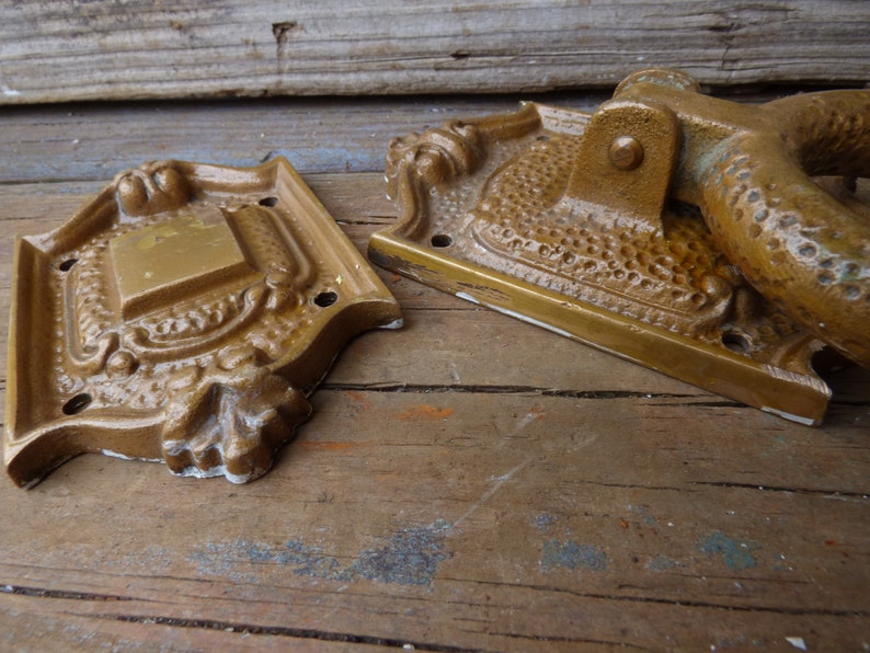 Vintage doorknocker H.B hammered Brass Door knocker hanger Etsy