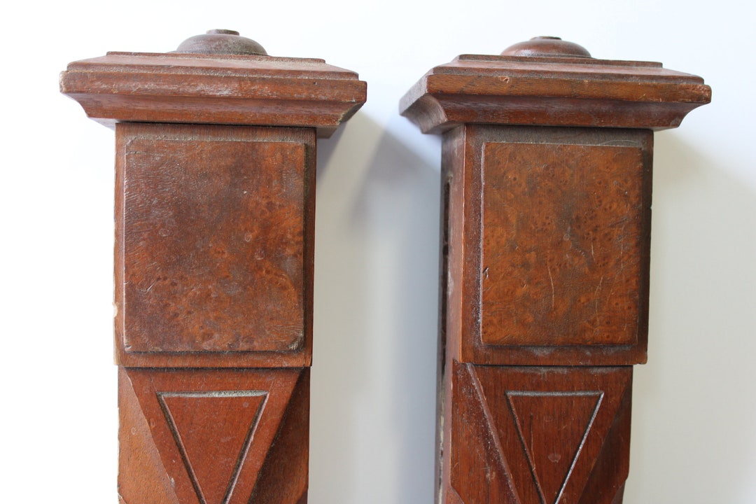 Two Antique Wood Balustrades Posts 27 Inch Tall Finial - Etsy