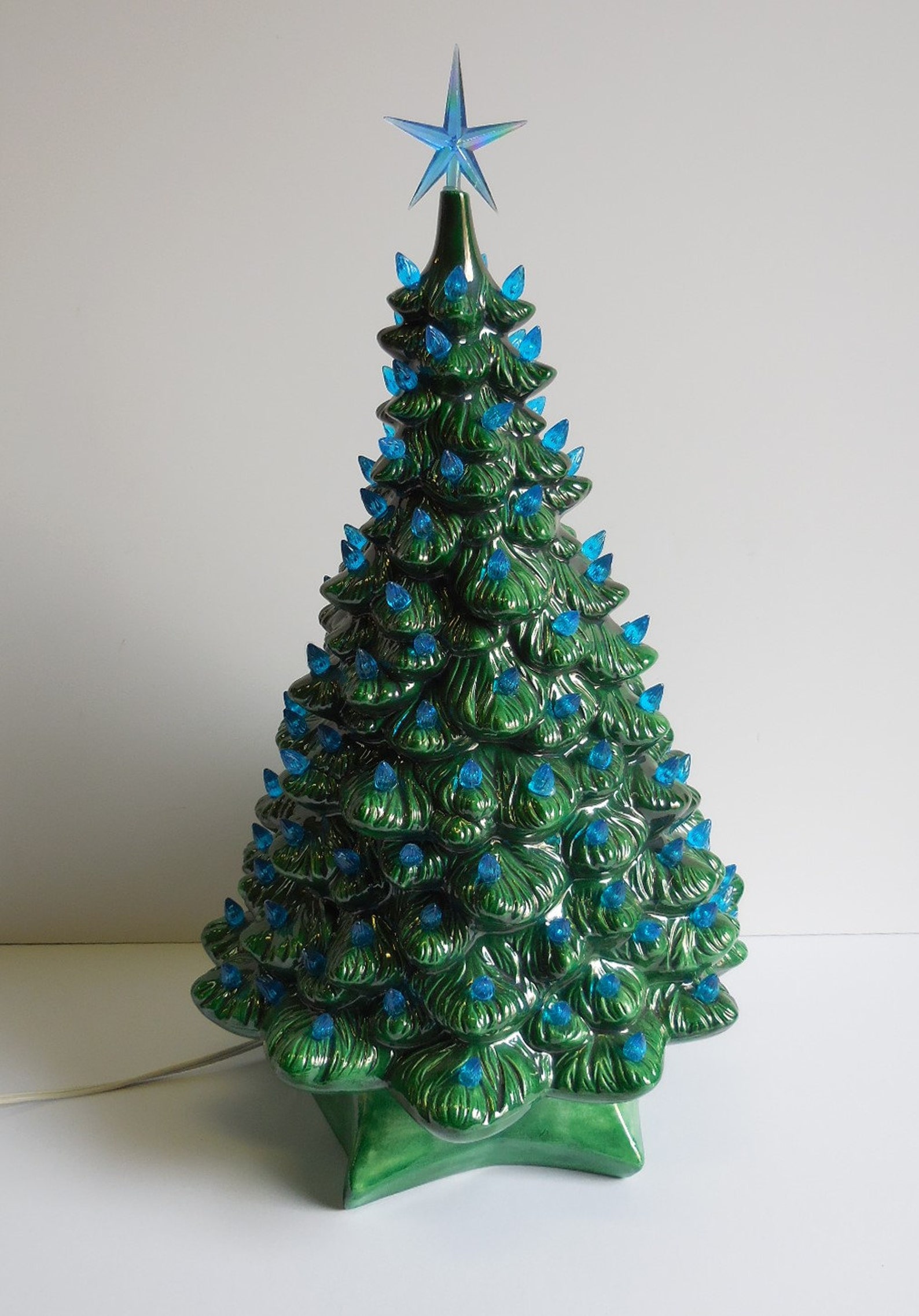 Vintage Ceramic Holland Mold Christmas Tree light up w/ Stand Etsy