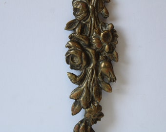 Antique brass applique embellishment vertical flowers furniture lamp clock frame ornamental Supplies