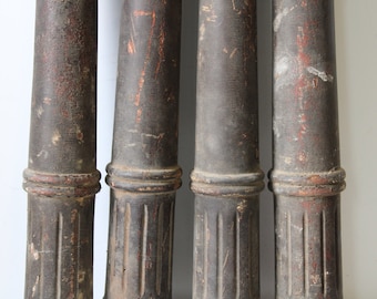 Four antique wood posts architectural salvage supplies spindles balusters table legs repurpose