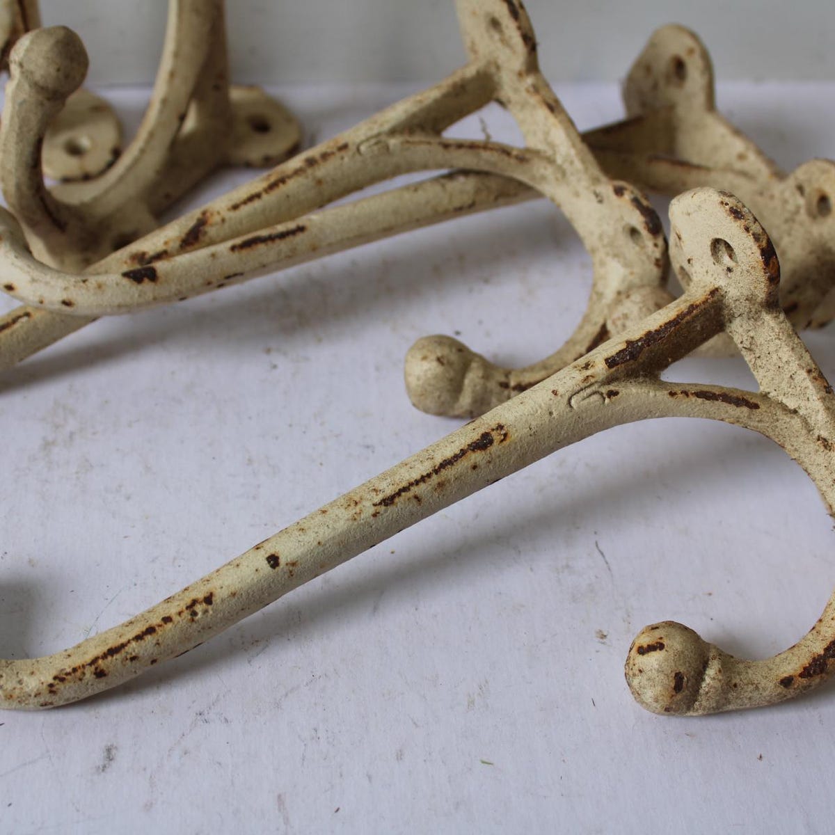 One Large Aged White Hook Hanger Cast Iron Vintage Salvage Architectural Hardware Coat Rack Tool Hook - Etsy