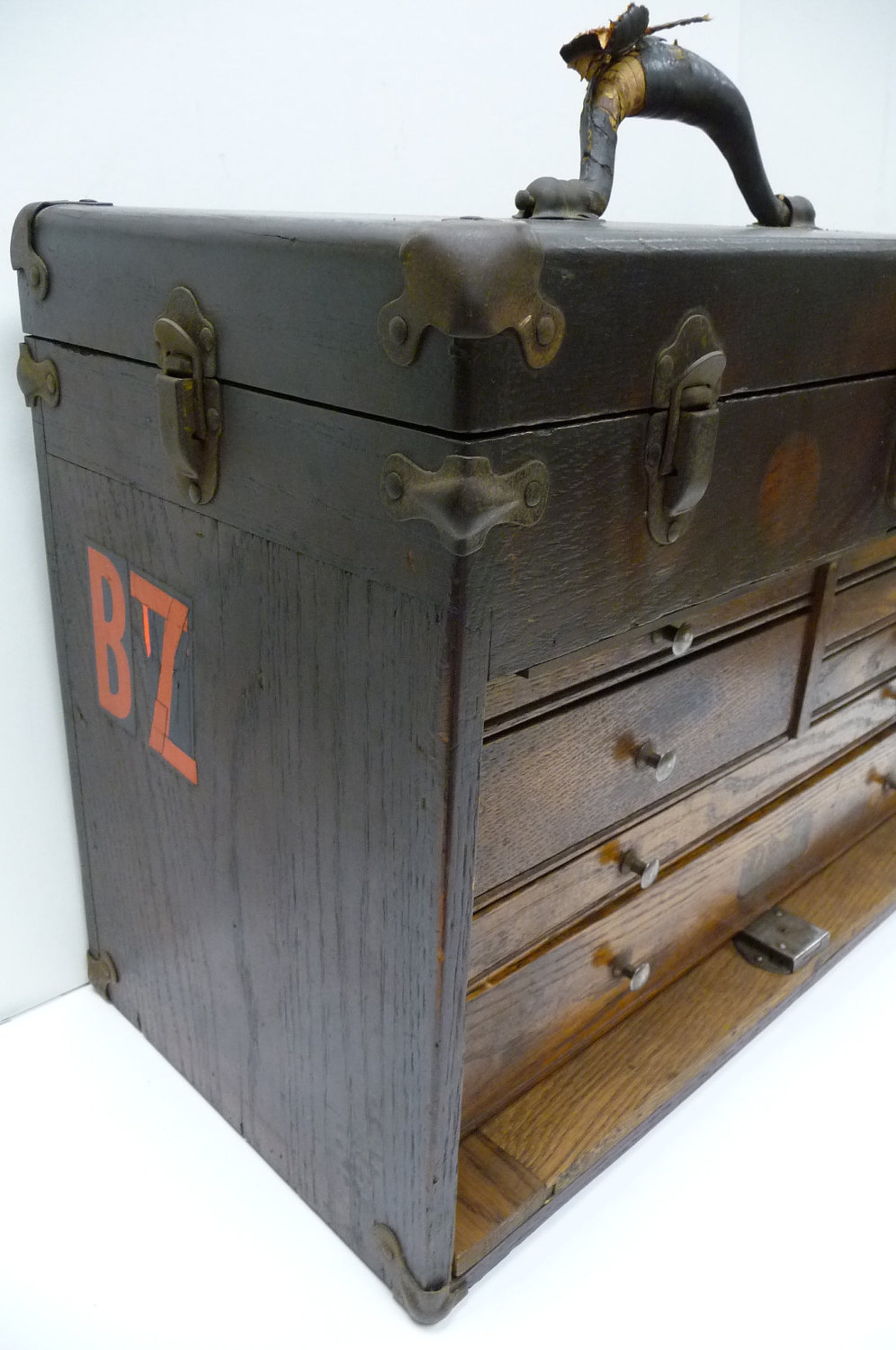 Antique Tool Chest Machinist Scherr NY Oak wood 7 Etsy