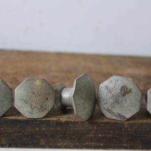 Five vintage Silver knobs pulls Industrial architectural salvage furniture drawer cabinet restoration supplies