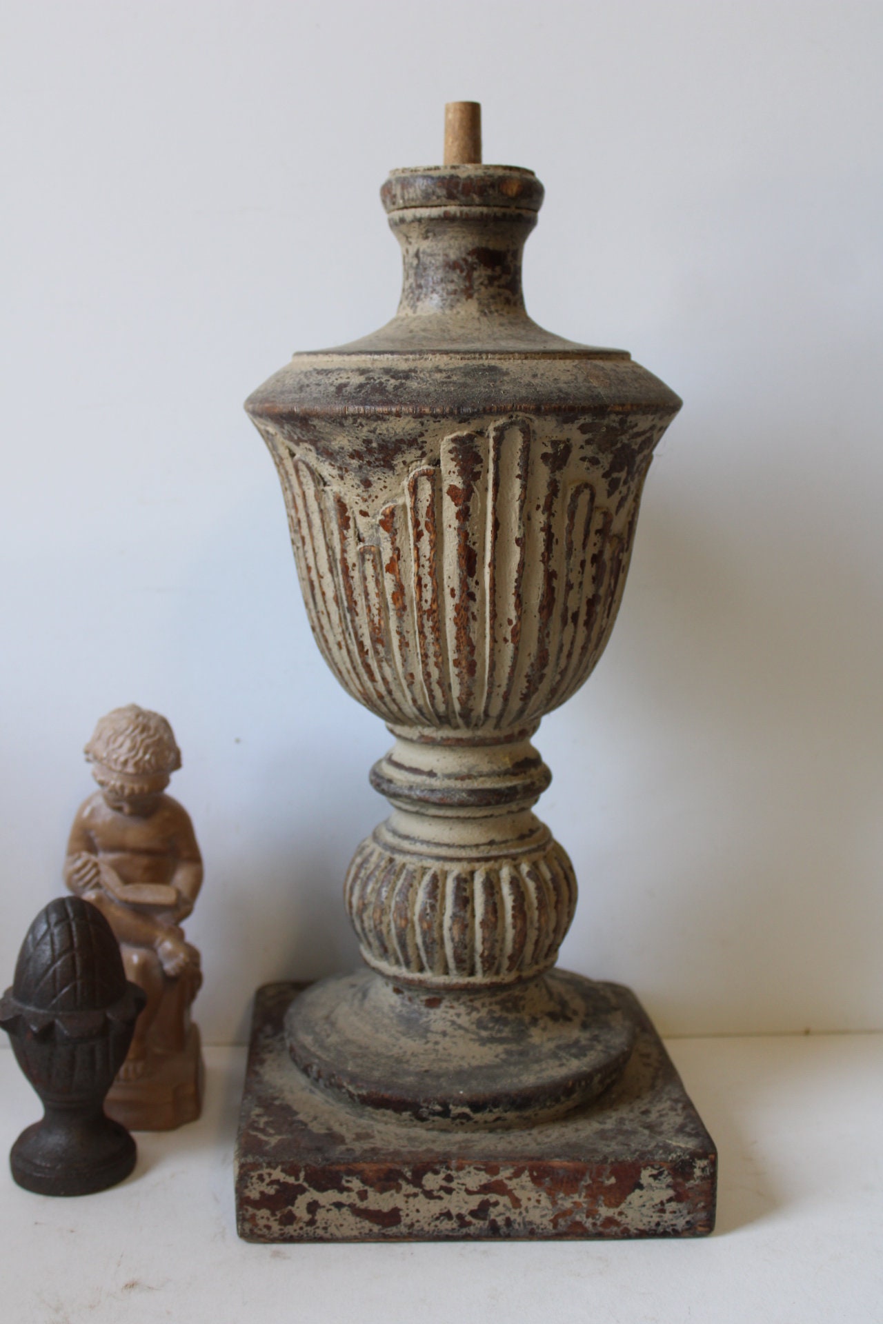 Set of 4 18th Century Italian Carved Wood Finials. SOLD IN PAIRS, PRICE PER  PAIR. (ONE PAIR AVAILABLE)