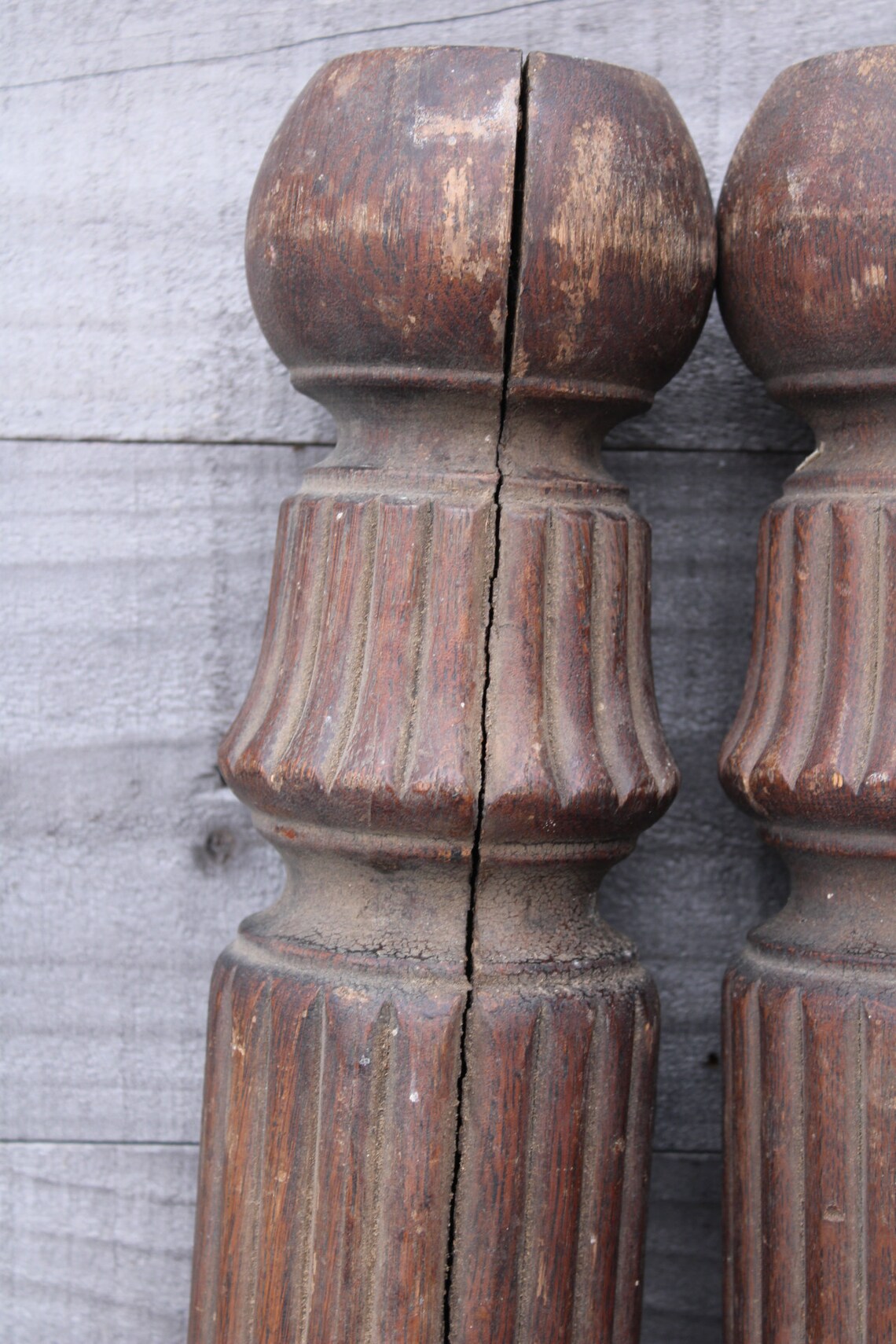 2 vintage wood posts table legs 23 inch chunky spindles Etsy