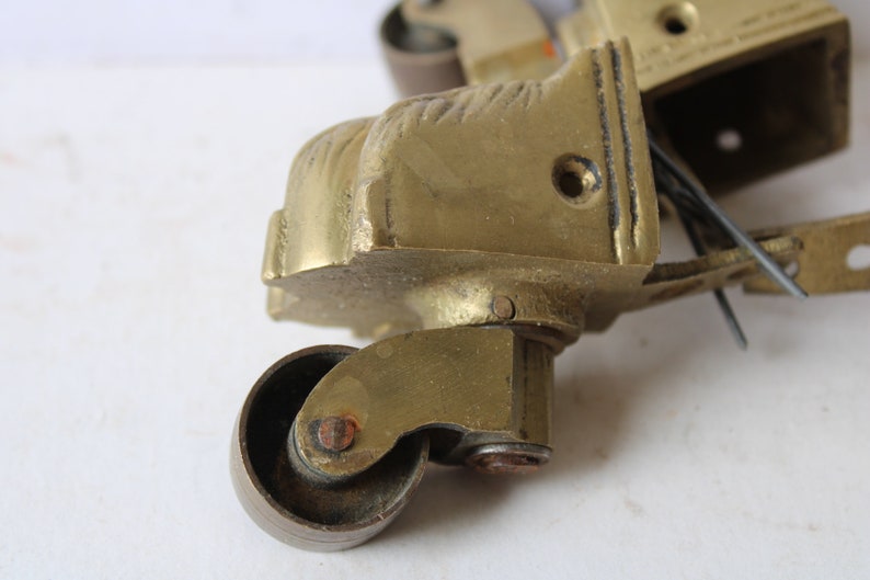 Three vintage brass claw foot casters table leg end caps Etsy