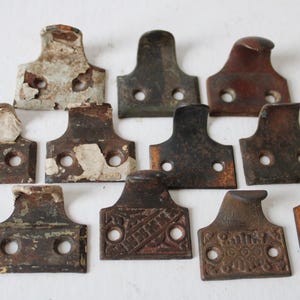 11 antique window sash lifts handle finger pull vintage hardware supplies Restoration salvage Variety lot