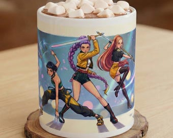 Kpop Demon Hunters Coffee Mug Cartoon Anime Characters, Christmas