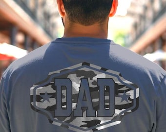 カモフラージュ柄パパTシャツ：コンフォートカラーの父の日Tシャツ