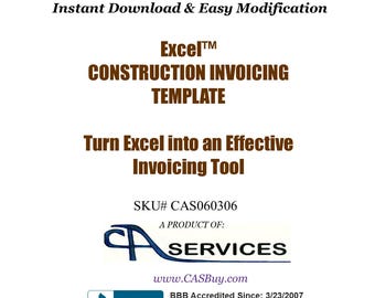Construction Invoice Template: Excel Progress Payment Form (Instant Download)