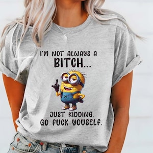No siempre soy una perra, Divertido Minion Dedo Medio SVG, Personaje de dibujos animados descarado PNG, Gesto grosero Clipart, Minions Png, dibujos animados para niños png