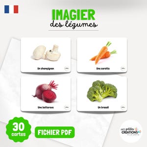 Cartes imagier - Les légumes - 30 cartes