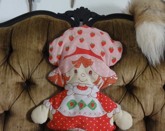 STRAWBERRY SHORTCAKE RAGDOLL Vintage Handmade Pillow Doll
