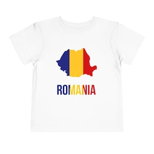 Rumänien Karte Kleinkind T-Shirt - Süßes Kinder Shirt für Reisen, Geschenke, Familienfotos, Geburtstag, Sommer Outfits, rumänischer Stolz
