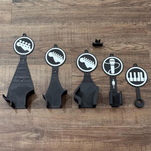 Suportes/Ganchos para Instrumentos Musicais de Rock Band e Guitar Hero - Guitarra, Baixo, Microfone, Teclado, Baquetas