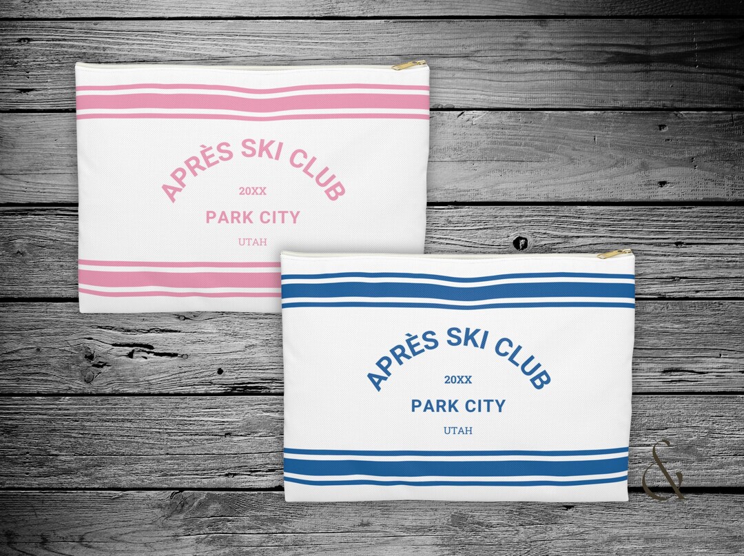 Après Ski Club Custom Crest Accessory Pouch - Stripe Pouch Bag, Apres ...