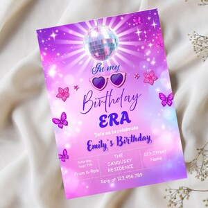 In My Birthday Era Invitation | Editable Digital Printable | Teen Birthday Girl Music Party Invite | Purple and Blue Eras Party