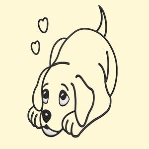 Schattige puppy hond borduurwerk overzicht, hond borduurwerk ontwerpen, schattige puppy borduurontwerp, hond machine borduurwerk bestand, Instant Download