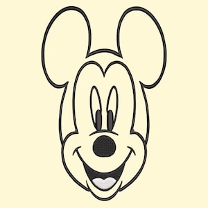Mickey Mouse Face Embroidery Design: Cartoon Applique Pattern (Instant Download),4 SIZES