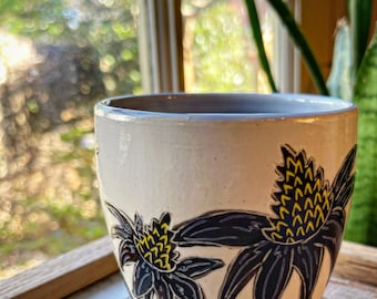 Handmade Ceramic Coneflower Cup