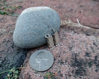 2 Vintage 50s sterling silver miniature runner snow sled charm with bail - tiny metalwork winter fun sleds, mini charms