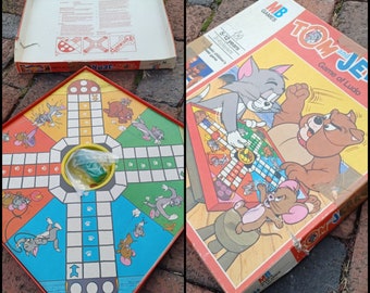 Vintage 70s Tom & Jerry's Game of Ludo - 1978 MB Milton Bradly Hanna Barbera complete boardgame, instructions, original box