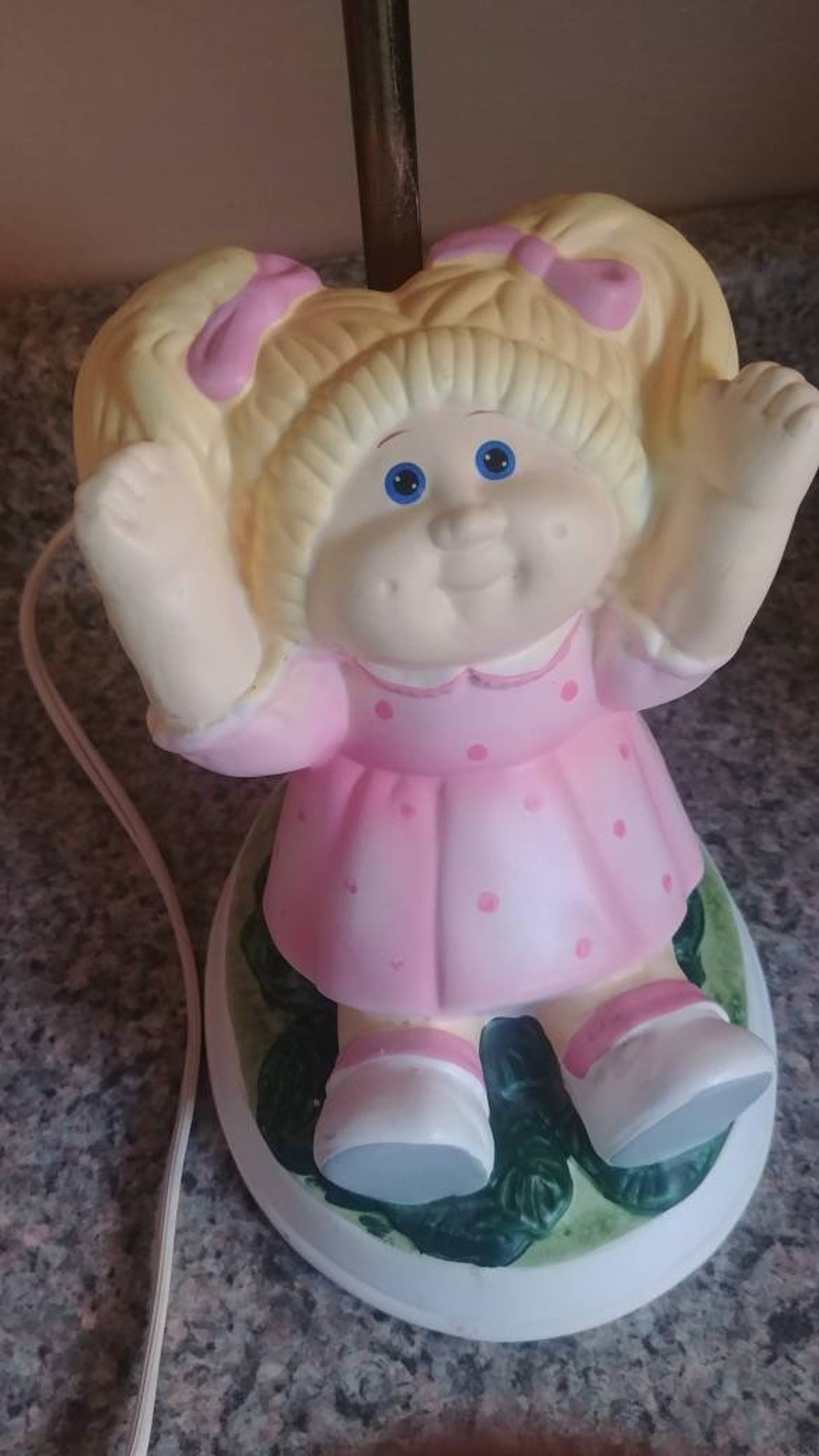 Vintage 80s ceramic Cabbage Patch Kids table lamp working Etsy