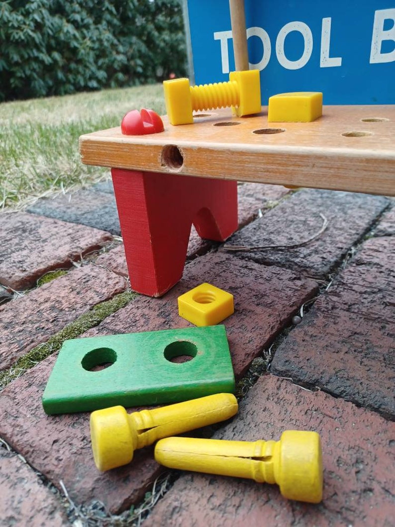 Vintage 60s Playskool Workbench Set Wooden Frame Tool Bench Etsy