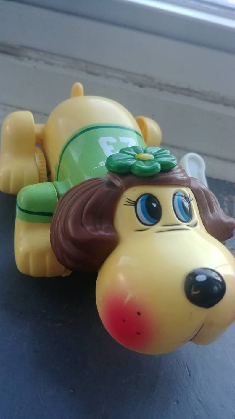 Vintage 1986 Tonka Pound Puppies Wind up Toy Dog 80s Yellow Etsy