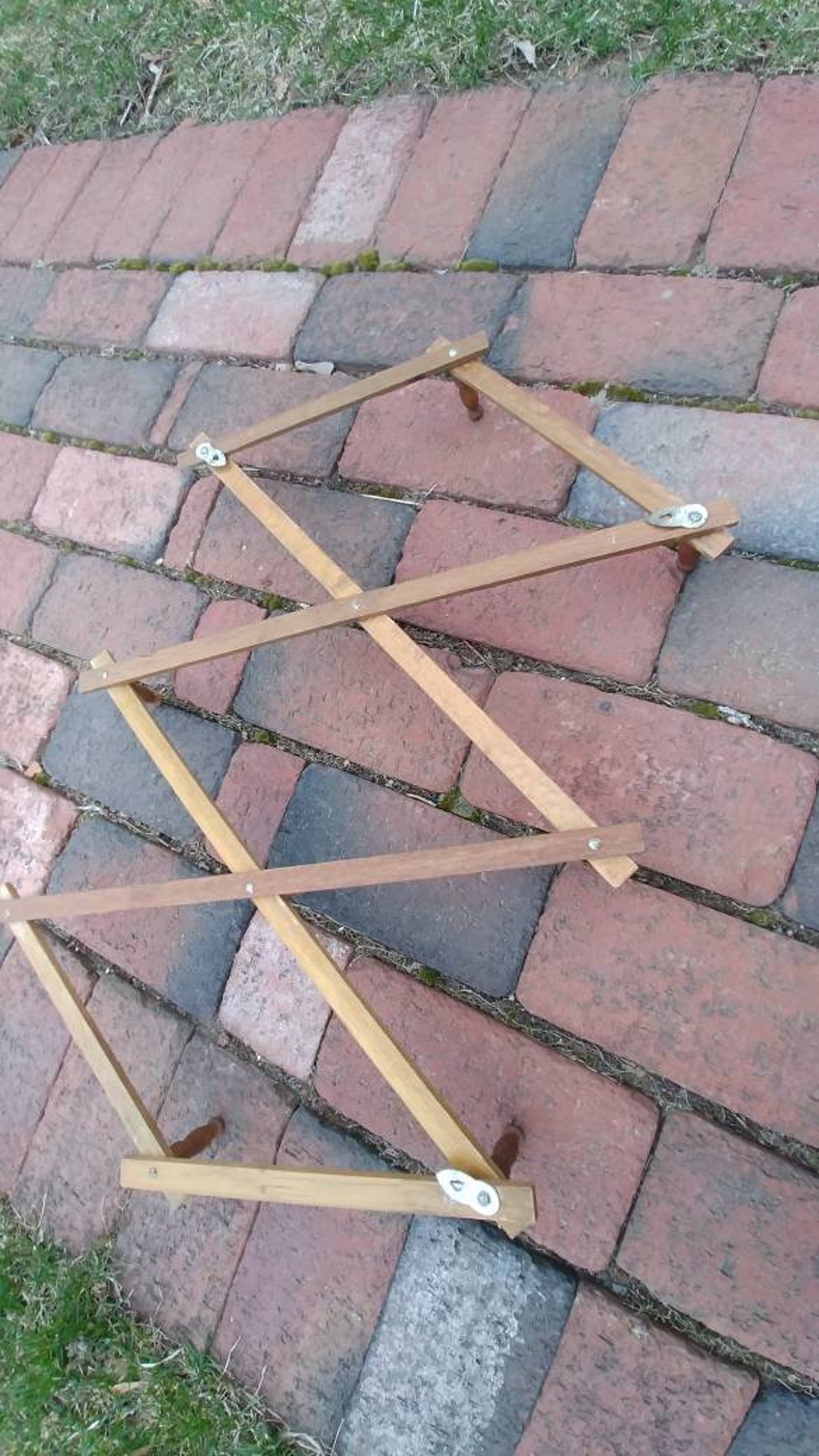 Vintage 50s Wooden Accordion Wall Rack Hanger Folding 10 Etsy