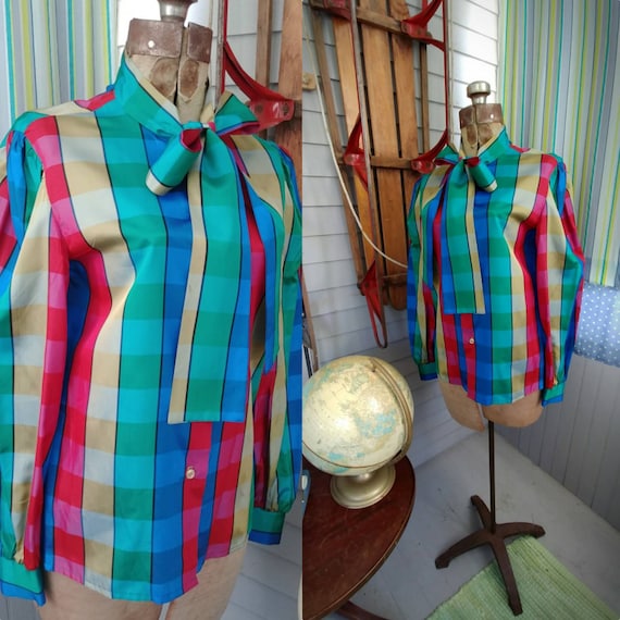 Vintage 70s Diane Von Furstenberg bow tie blouse -
