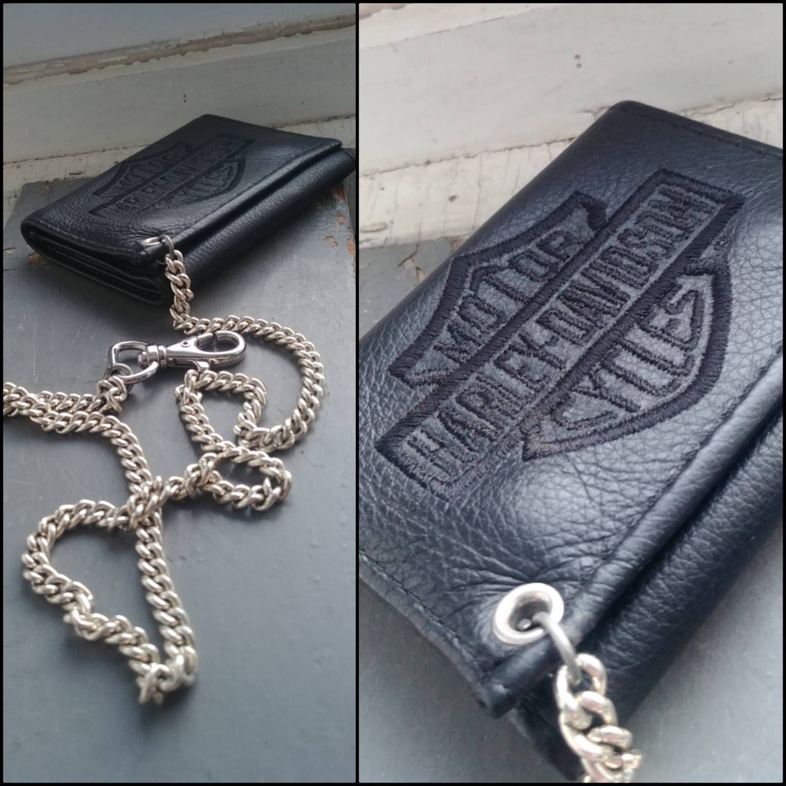 Carteras Piel Cartera Harley Davidson Con Cadena Cartera Harley