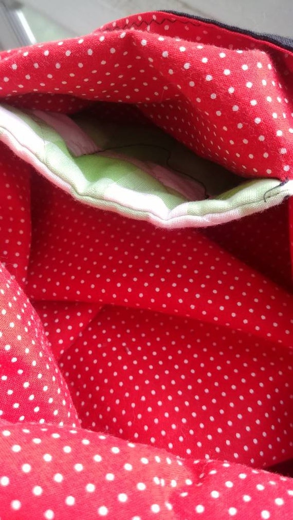 Vintage 60s handmade patchwork apple tree embroid… - image 3