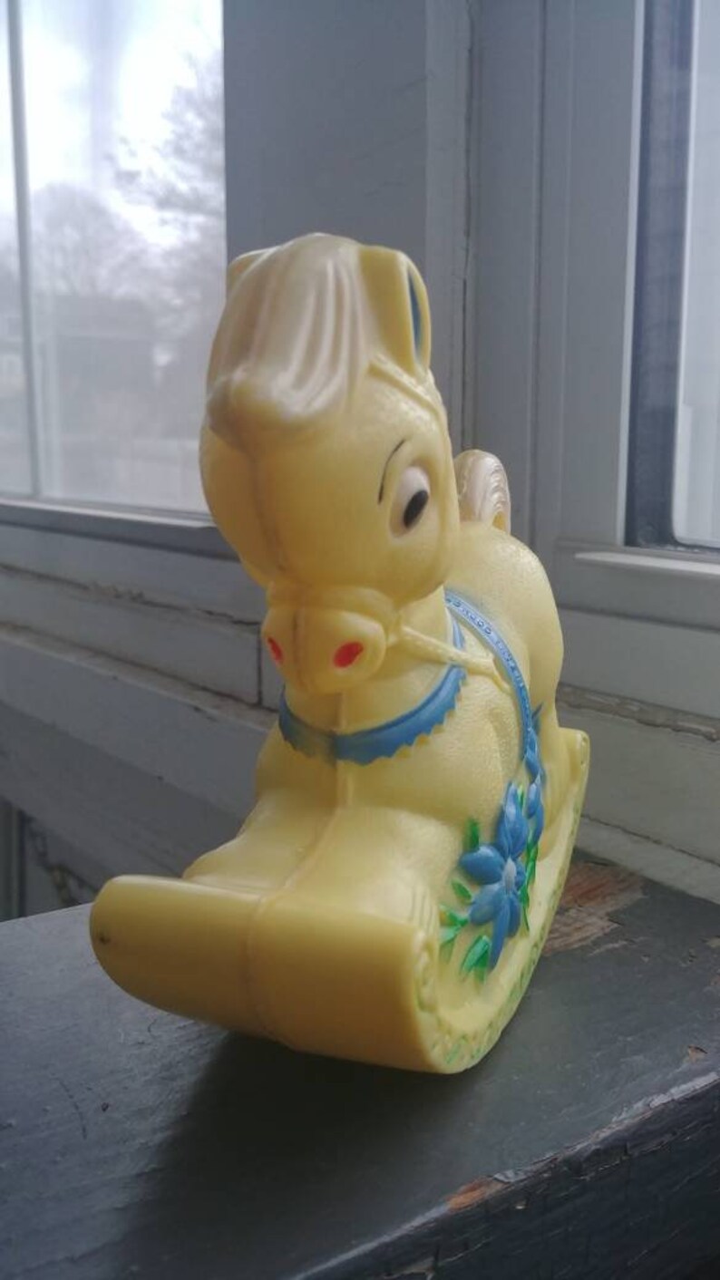Vintage 60s Childhood Interests Rocking Horse & Baby Blue Boy Etsy