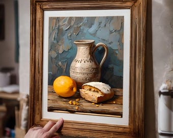 RUSTIC WALL ART: Discover digital download art, including Sourdough Wall Art and a charming Lemon Oil Painting for your kitchen! #44